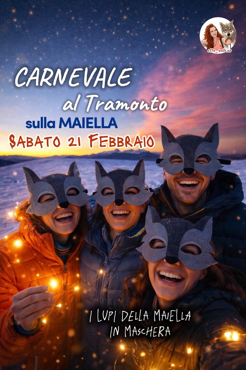 🎭 CARNEVALE al Tramonto sulla Maiella I Lupi della Maiella in MASCHERA!!!! 🐺