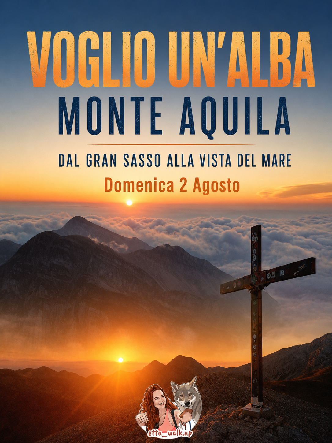 🌅 ~ VOGLIO UN'ALBA 🧡 ~ MONTE AQUILA DAL GRAN SASSO ALLA VISTA DEL MARE 🌊