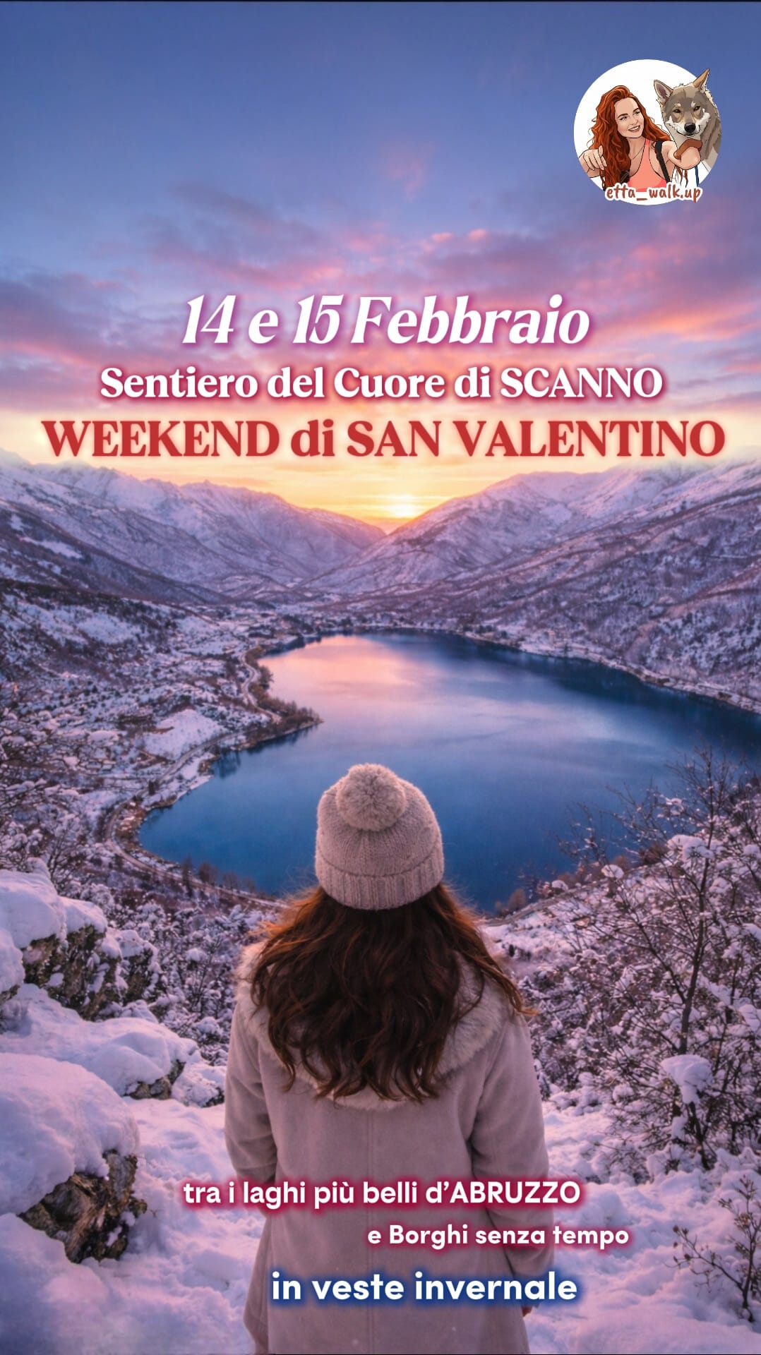 🌙❤️ WEEKEND di SAN VALENTINO • Sentiero del Cuore di SCANNO 🫶 • Tra i laghi più belli d’ABRUZZO e borghi senza tempo in veste invernale❄️✨️